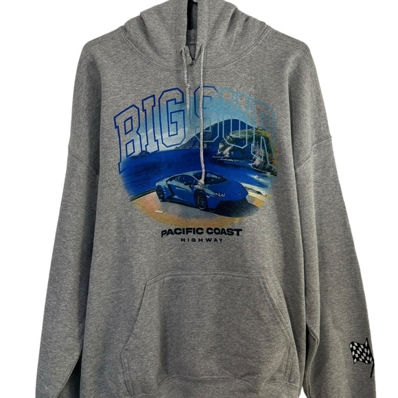 Rue21 Hoodie Big Sur Vintage Gray Cotton Fleece Unisex Men's Size Sweatshirt - Picture 1 of 5